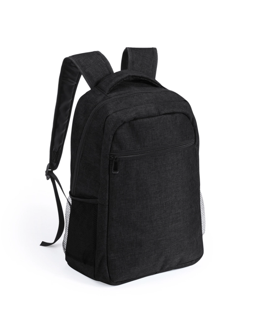 DAM - DAM Mochila  Verbel em acabamento jeans 600D. Compartimento interno acolchoado para laptop. 32x15x42 cm. Cor preta