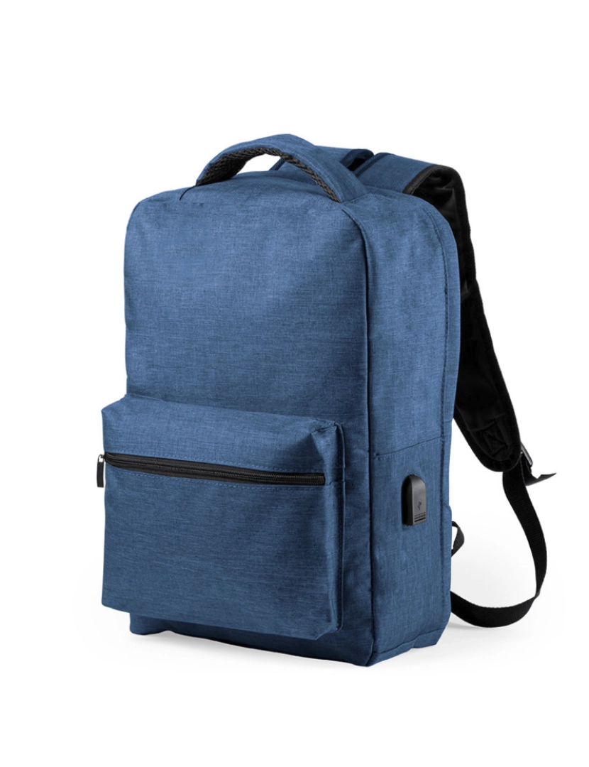 imagem de DAM Mochila antifurto  Komplete confeccionada em poliéster 300D, com tomada USB externa. Bolso lateral com proteção RFID. 30x12x43 cm. Cor azul6