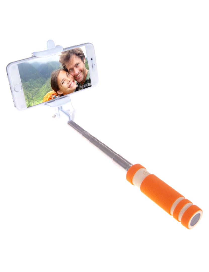 imagem de DAM  Mini Selfie Stick com pega antiderrapante 4x3x14 cm. Cor laranja3