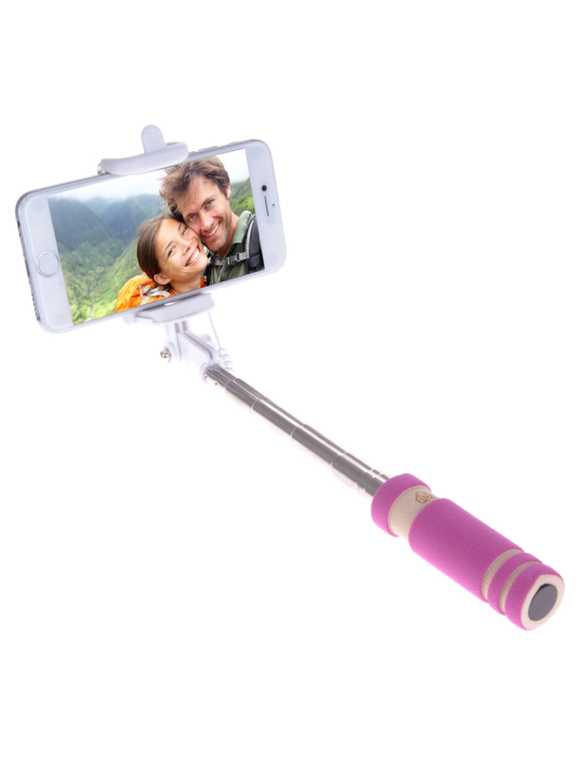 imagem de DAM  Mini Selfie Stick com pega antiderrapante 4x3x14 cm. Cor rosa3