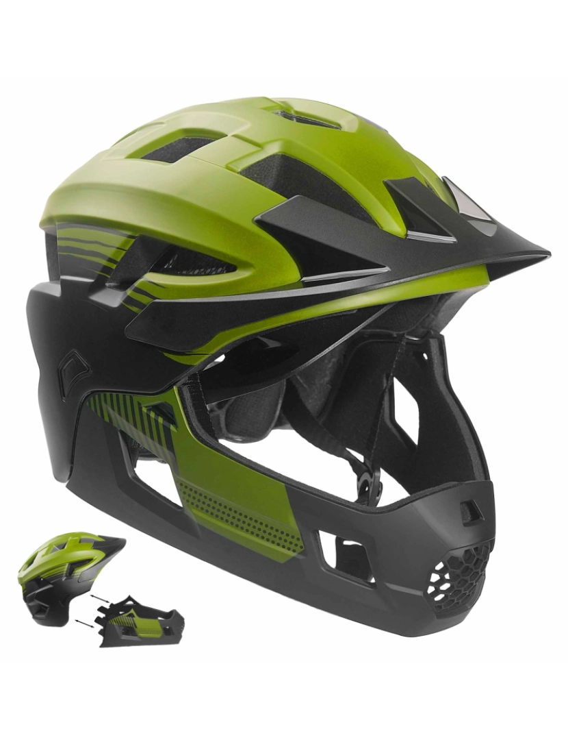 Crazy Safety - Capacete integral para crianças 6-12 | Verde | Crazy Safety | EN1078 Certificado