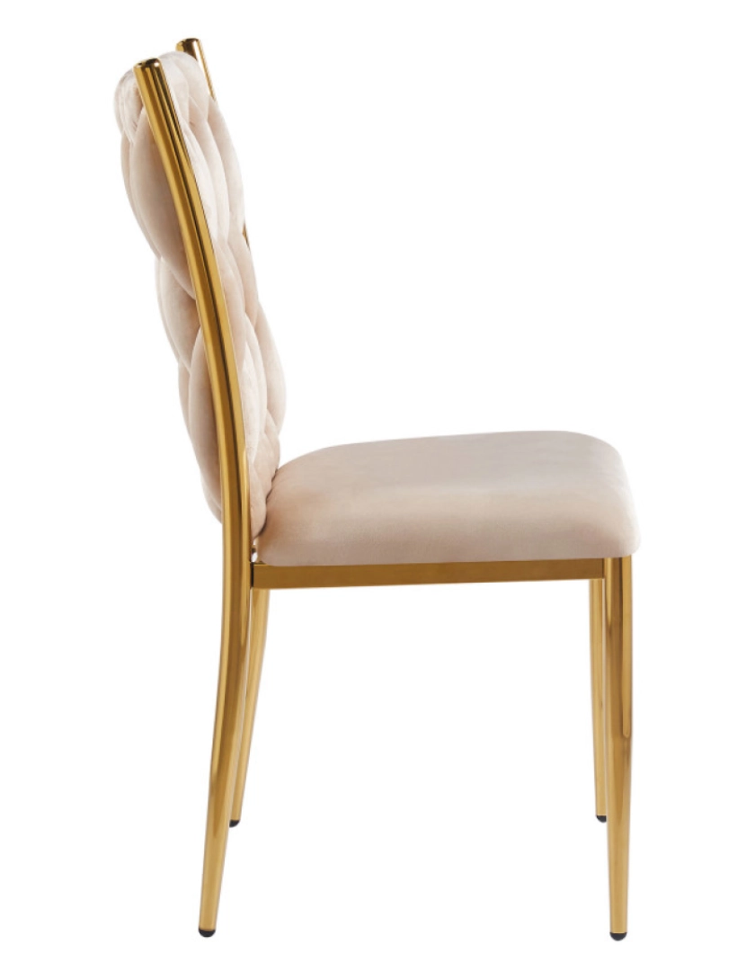 imagem de Cadeira Wiwen Golden Veludo - Beige3