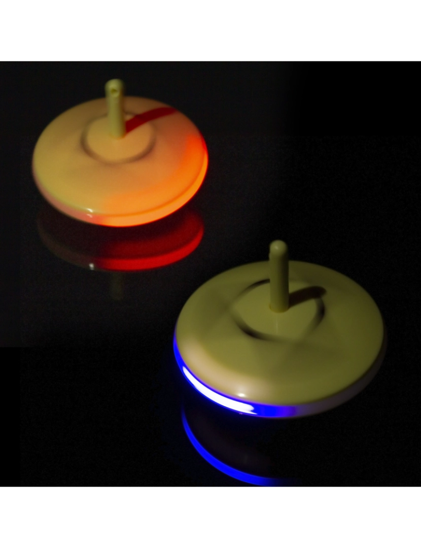 imagem de DAM  Spinning Speed ​​Twirl Top Squid com luzes LED. Design de biscoito com Square. 6x6x4,5cm. Cor bege2