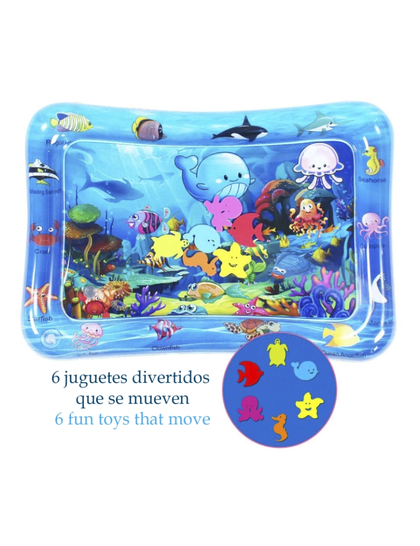 imagem de DAM  Tapete inflável infantil sob o desenho do mar. 70x50cm. 66x46x10 cm. Cor azul6