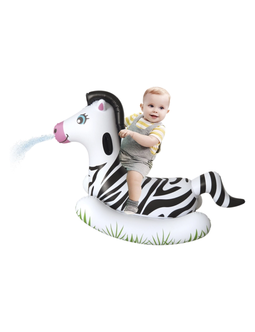 imagem de DAM Cadeira flutuante infantil inflável , design zebra, atira água. 72x67x58 cm. Cor branca1