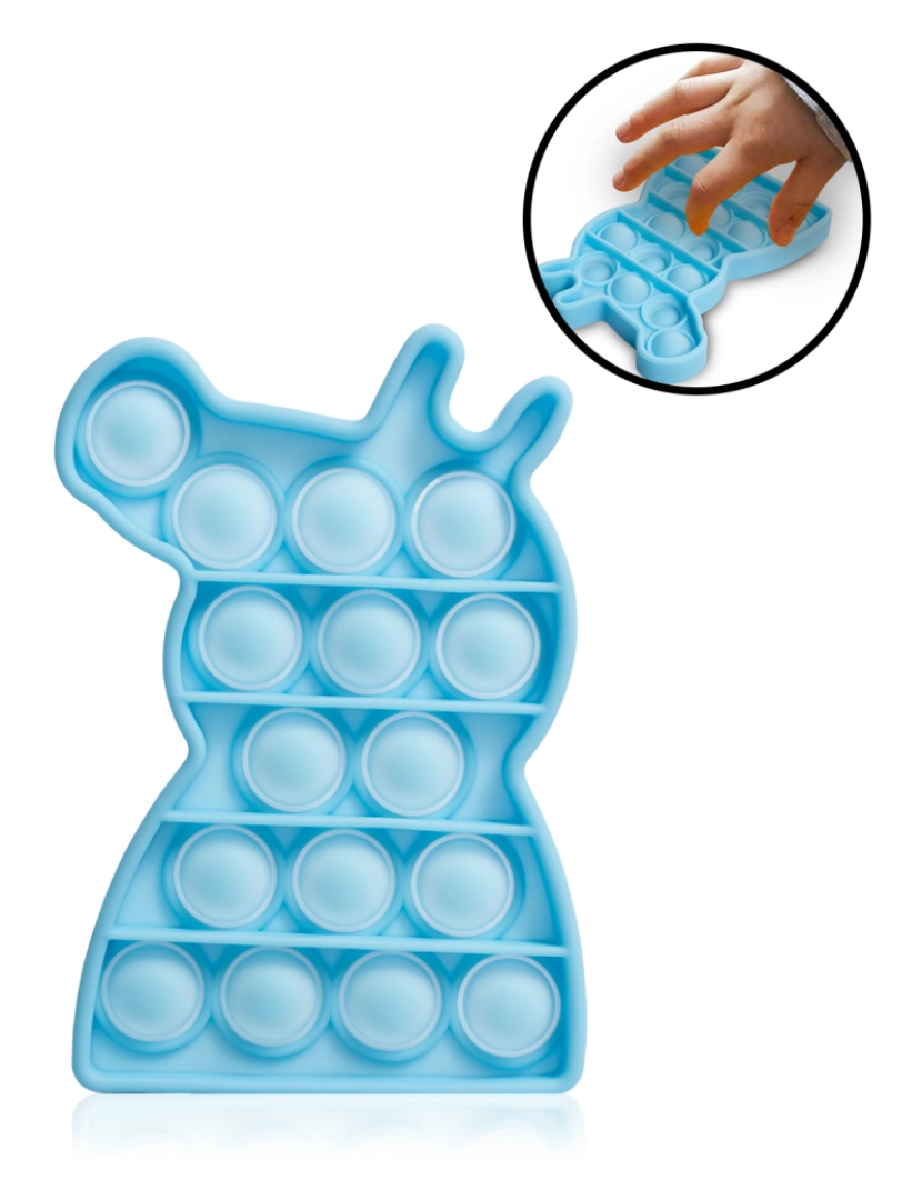 imagem de DAM Brinquedo sensorial antiestresse  Pop Bubble, bolhas de silicone para apertar e pressionar. Projeto cachorrinho. 7,2x1,7x12,5 cm. Azul claro1