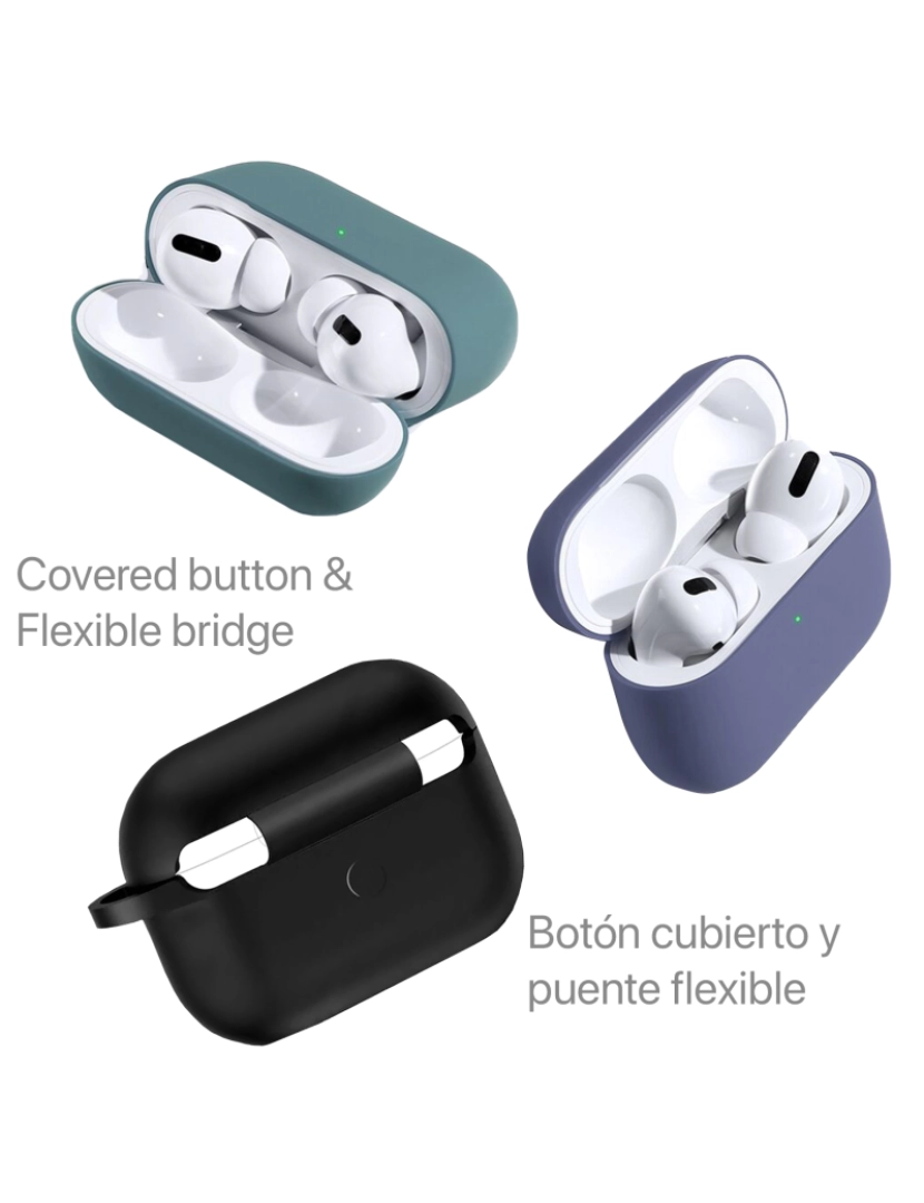 imagem de DAM Capa de silicone  para base de carregamento AirPods Pro, com mosquetão 7x2x4 Cm. Cor amarela5