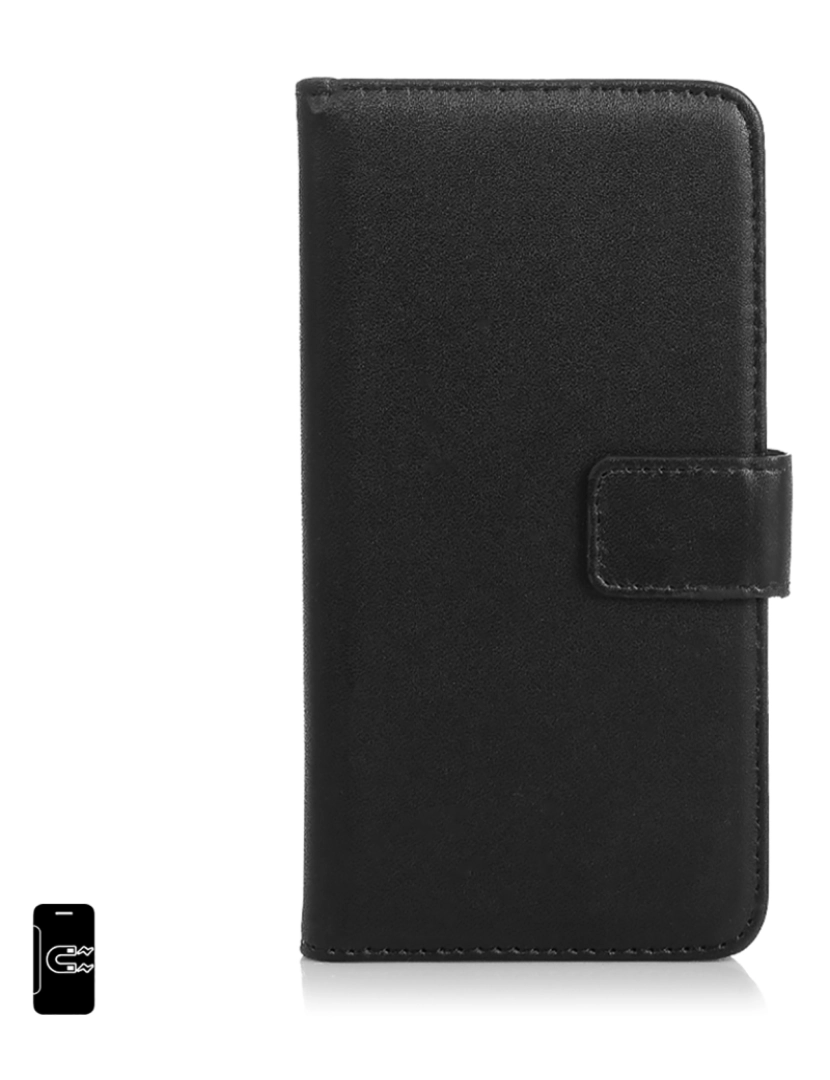 DAM - DAM Capa de livro em couro sintético  para iPhone X 7x2x14 cm. Cor preta