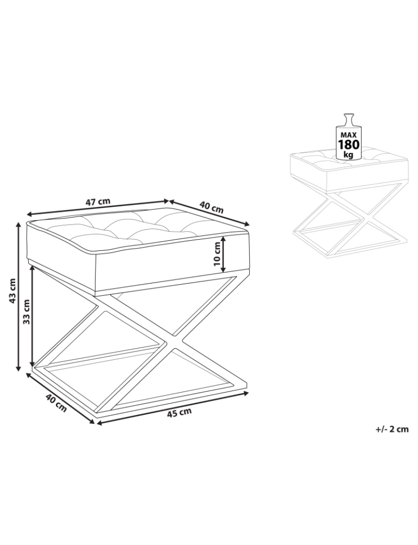 imagem de Repousa-pés em pele sintética de poliéster com pernas de metal para quarto ou sala de estilo retro2