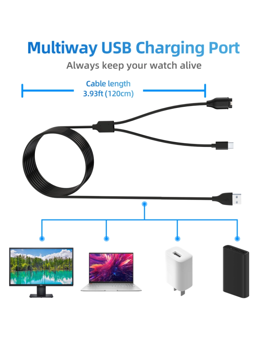 imagem de Carregador 2 em 1 para celular USB-C e relógio esportivo Black6