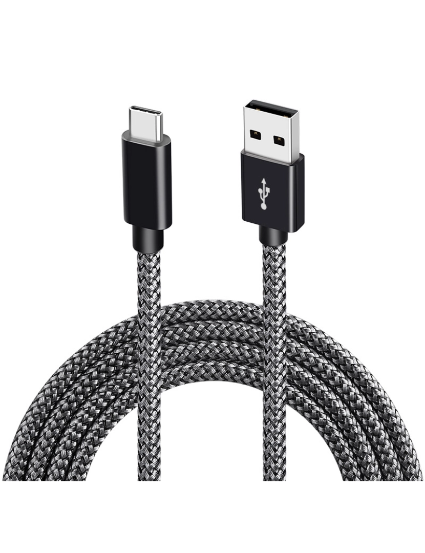 Inf - Cabo de carregamento rápido 3A USB A 2.0 para USB C Black 2 metros