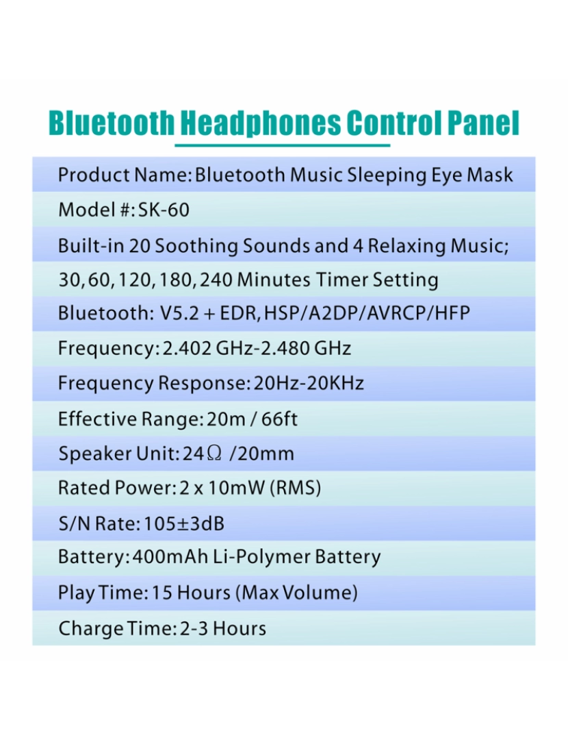 imagem de Máscara de sono 3D Fones de ouvido Bluetooth para dormir Black6