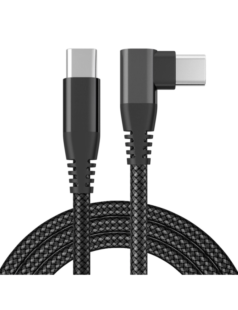 imagem de Carregador USB-C com conector angular Carregamento rápido PD de 60 W Black 2 metros1