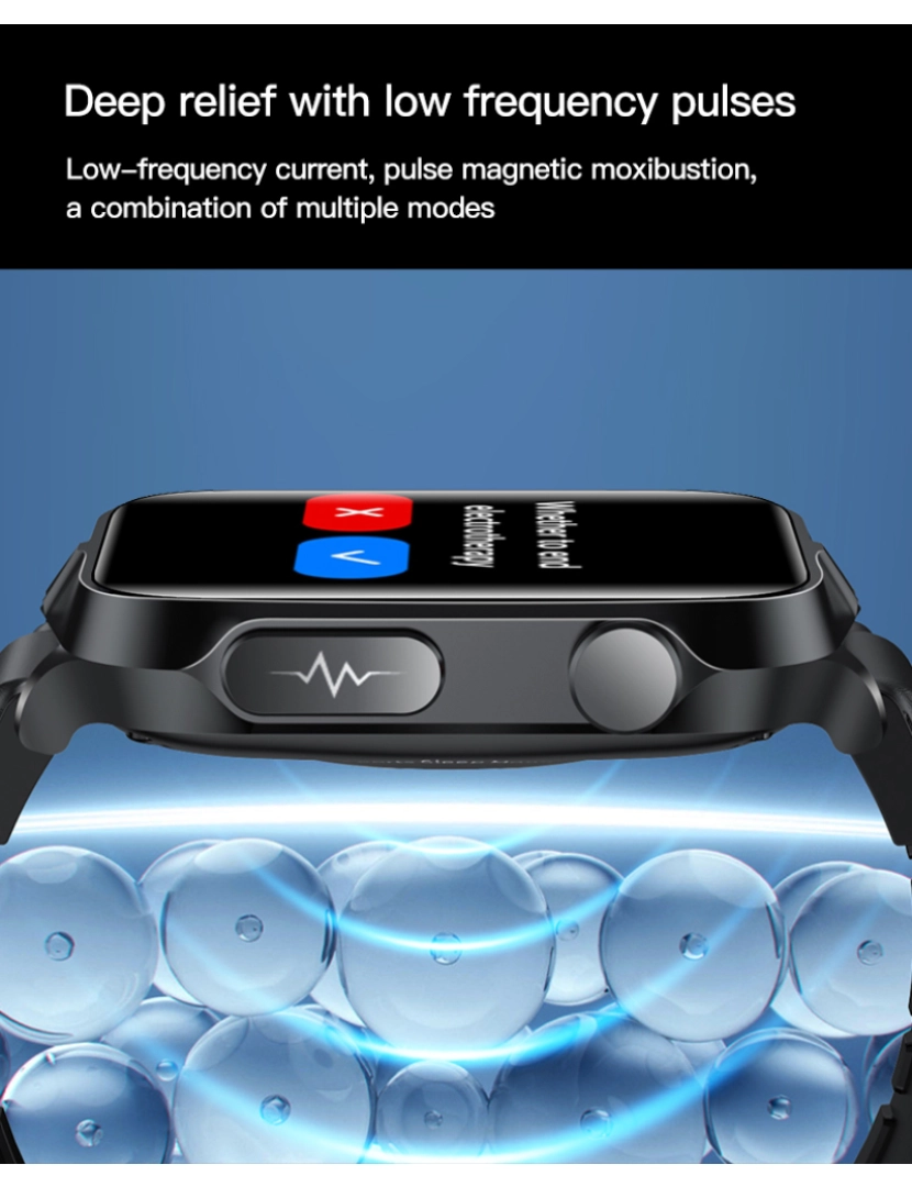 imagem de Pulseira de atividades com ECG, pulso, pressão arterial, sono, relaxamento Blue4