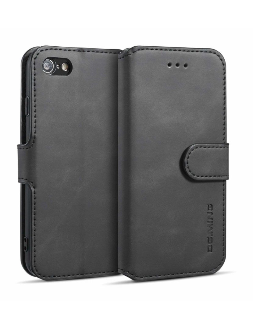 imagem de Capa para celular iPhone 7/8 couro PU Preto2