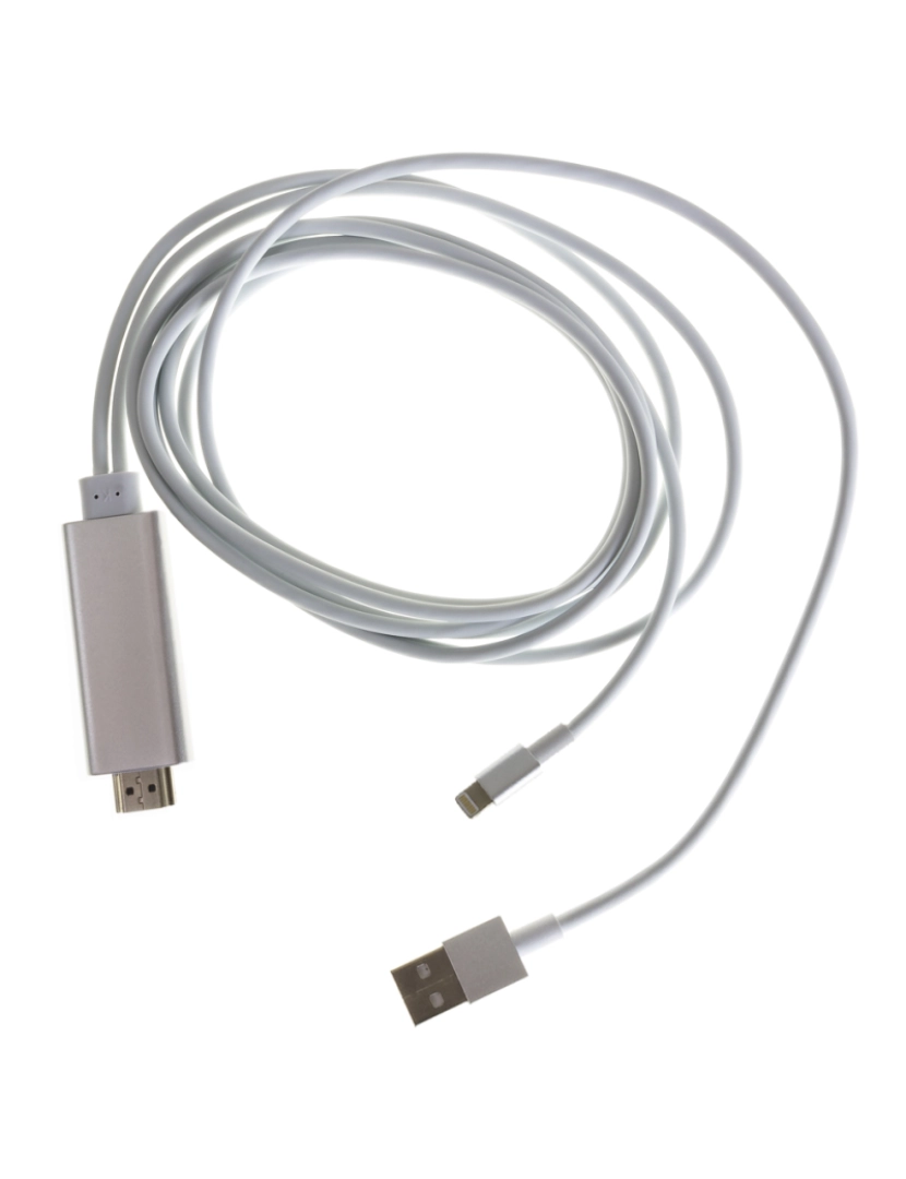 DAM - DAM CABO HDMI  PARA iPHONE/iPAD LIGHTNING 8 PINOS 7x1x13 Cm. Prata