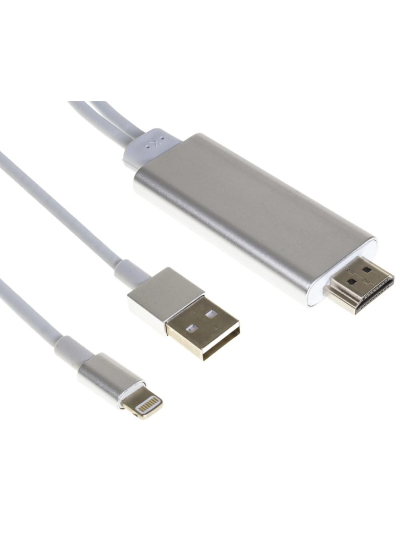 imagem de DAM CABO HDMI  PARA iPHONE/iPAD LIGHTNING 8 PINOS 7x1x13 Cm. Prata2