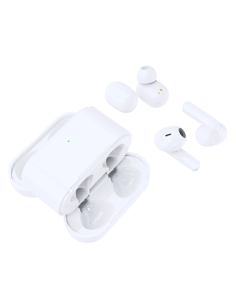 imagem de DAM Fones de ouvido Bluetooth . Bateria 35 mAh/ Base de carregamento 300 mAh 5,9x5,4x2,5 cm. Cor branca6