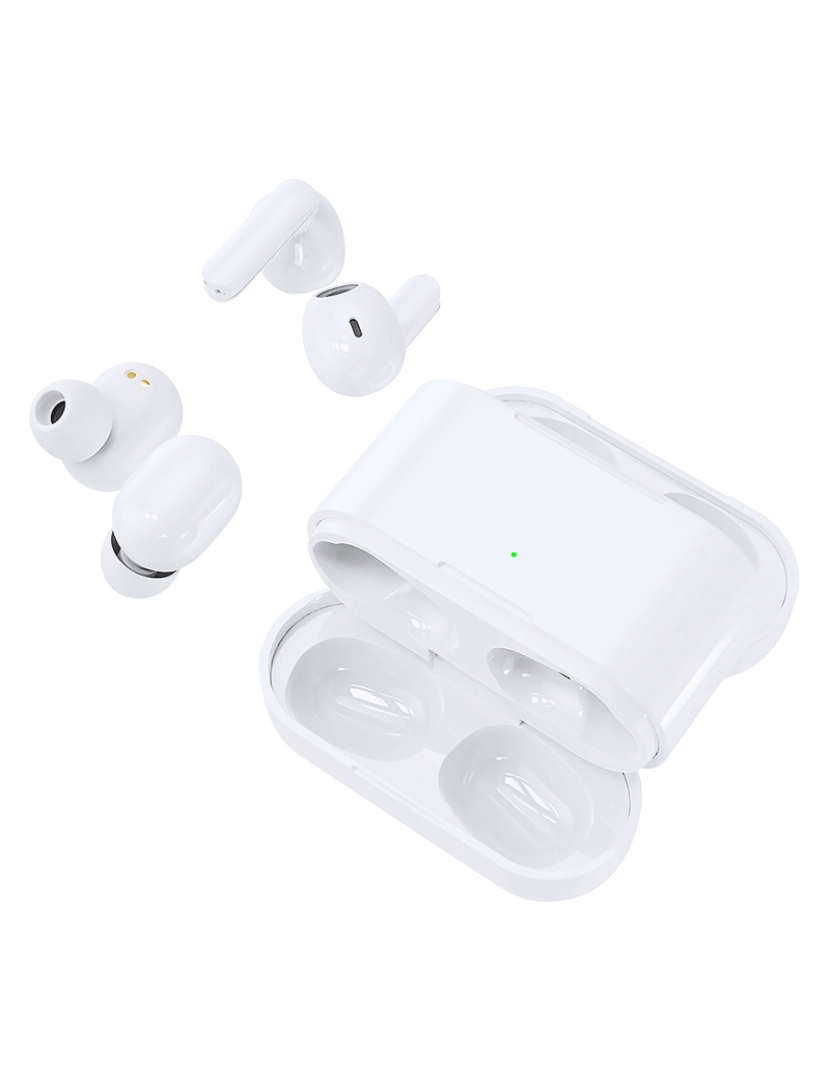 imagem de DAM Fones de ouvido Bluetooth . Bateria 35 mAh/ Base de carregamento 300 mAh 5,9x5,4x2,5 cm. Cor branca9