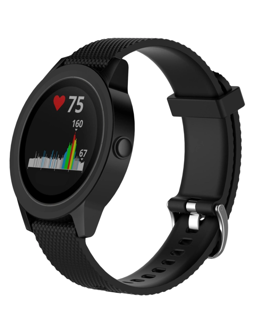 Inf - Pulseira compatível com Garmin VivoActive 3/Move/Forerunner (20 mm) TPU Preto