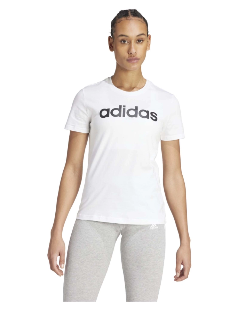 imagem de T-Shirt Adidas Original W Lin T Branco/Azul3