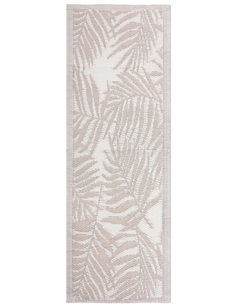 Beliani - Tapete de exterior creme em polipropileno 60 x 105 cm padrão moderno de folhas de palmeira