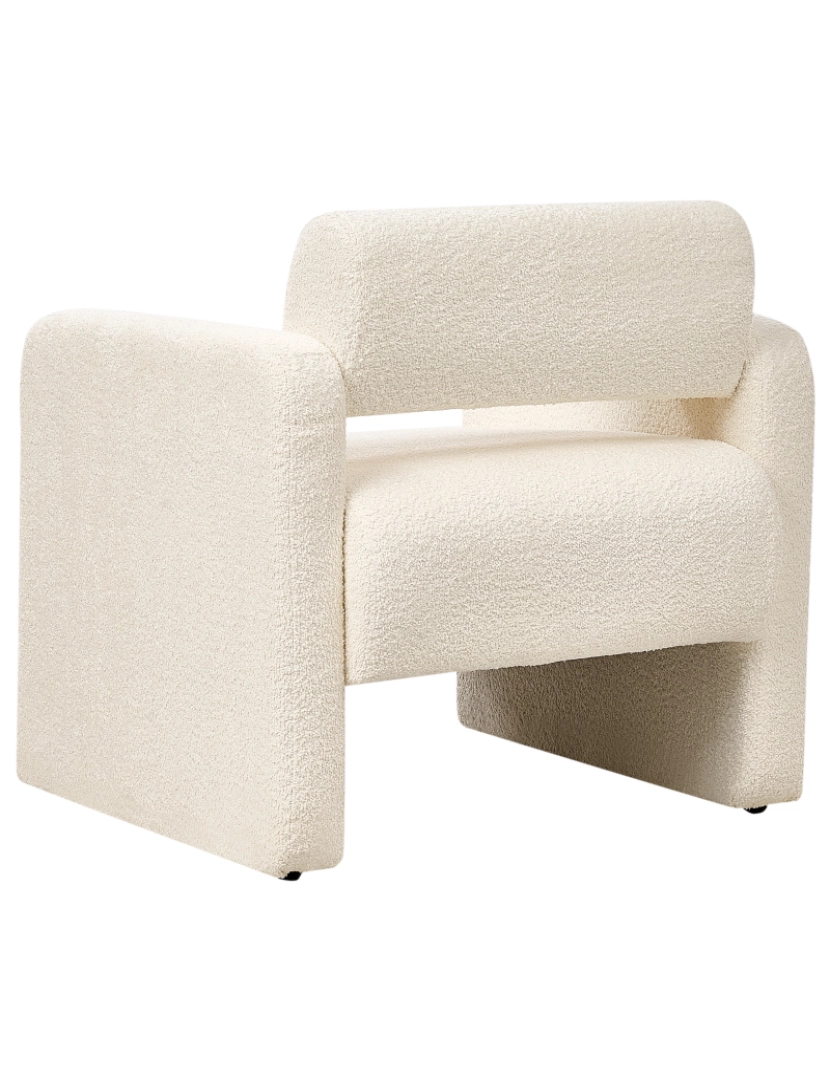 imagem de Poltrona em bouclé branco creme para quarto ou sala de estilo retro5