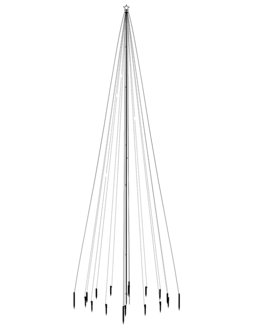 imagem de vidaXL Árvore de Natal com espigão 1134 luzes LED 800 cm azul4