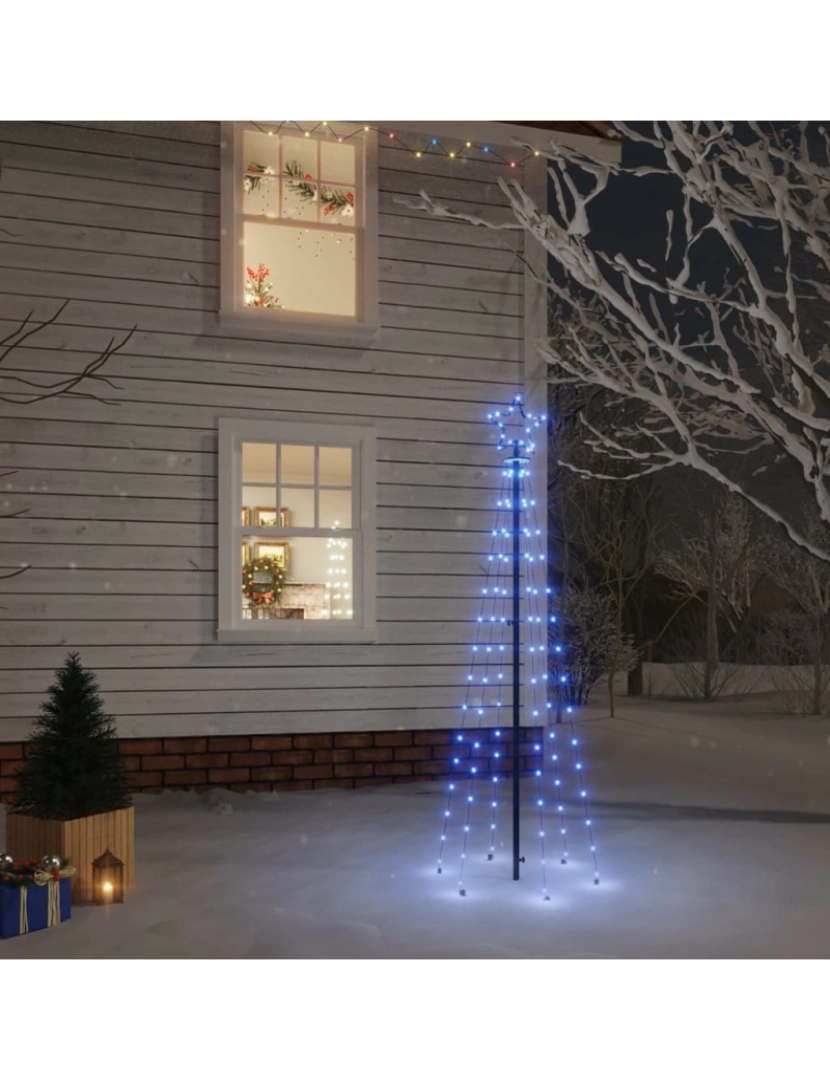 Vidaxl - vidaXL Árvore de Natal com espigão 108 luzes LED 180 cm azul