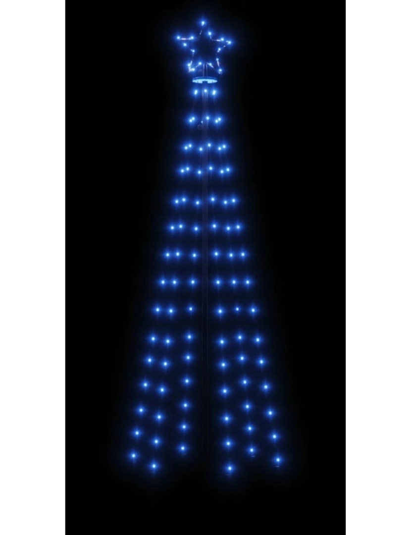 imagem de vidaXL Árvore de Natal com espigão 108 luzes LED 180 cm azul5