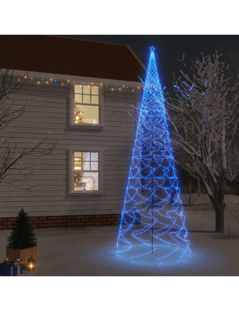 Vidaxl - vidaXL Árvore de Natal com espigão 3000 luzes LED 800 cm azul