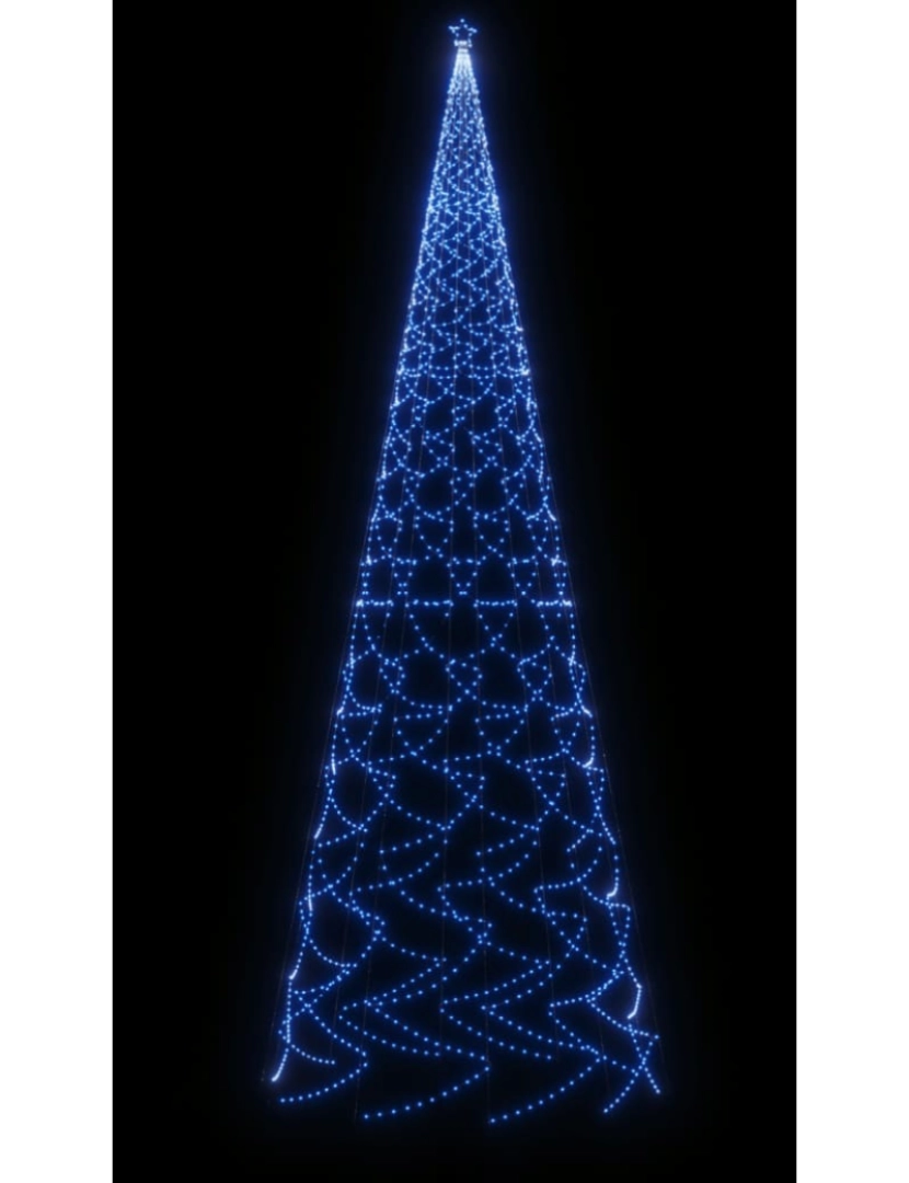 imagem de vidaXL Árvore de Natal com espigão 3000 luzes LED 800 cm azul5