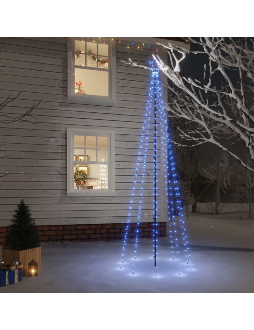 Vidaxl - vidaXL Árvore de Natal com espigão 310 luzes LED 300 cm azul