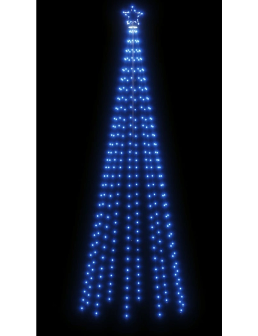 imagem de vidaXL Árvore de Natal com espigão 310 luzes LED 300 cm azul5