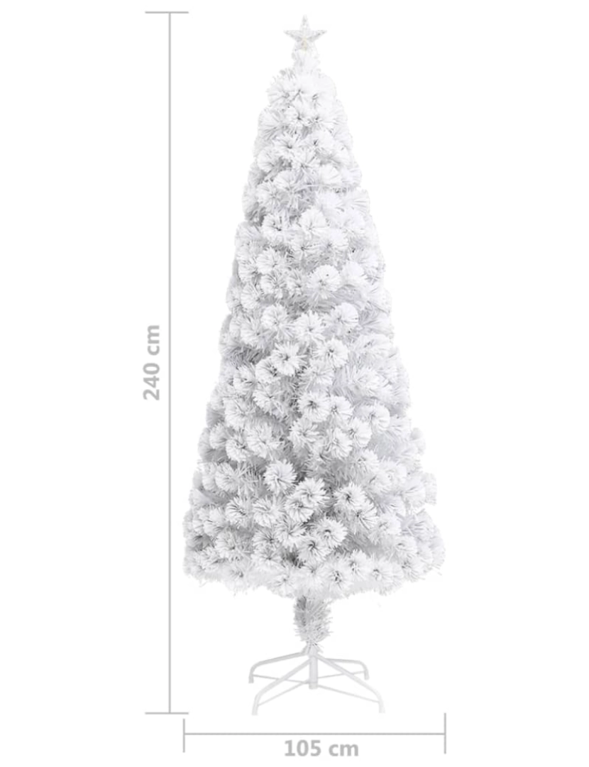 imagem de vidaXL Árvore Natal artificial pré-iluminada 240 cm fibra ótica branco10