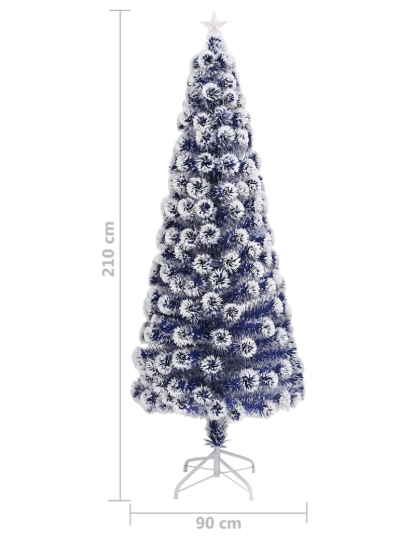 imagem de vidaXL Árvore Natal artificial pré-iluminada fibra ótica branco/azul10