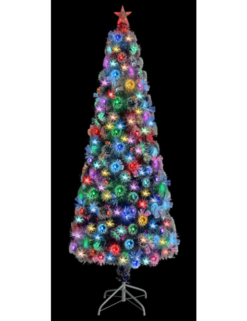 imagem de vidaXL Árvore Natal artificial pré-iluminada fibra ótica branco/azul3