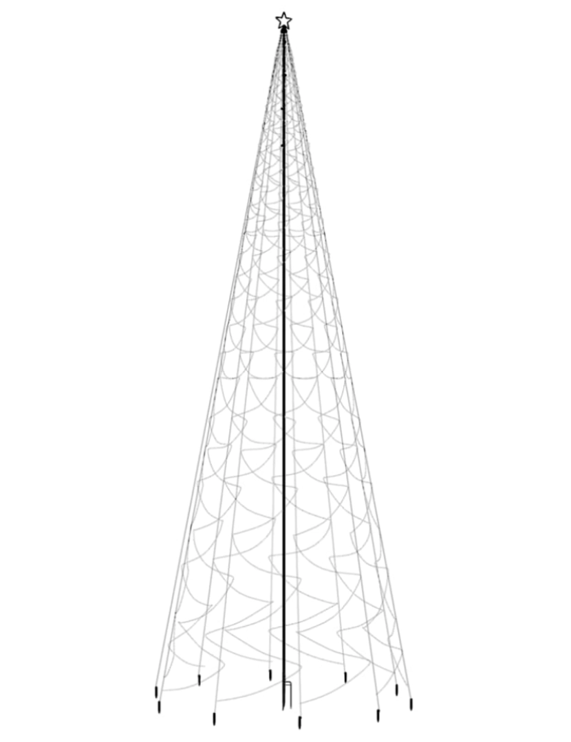 imagem de vidaXL Árvore de Natal com espigão 3000 luzes LED 800 cm branco quente4