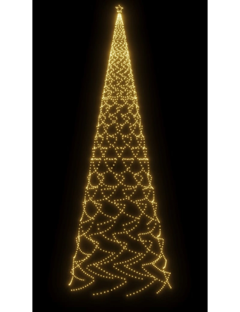 imagem de vidaXL Árvore de Natal com espigão 3000 luzes LED 800 cm branco quente5