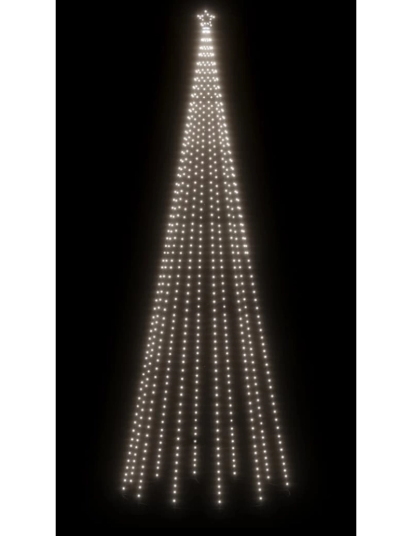 imagem de vidaXL Árvore de Natal em cone 732 luzes LED 160x500 cm branco frio5