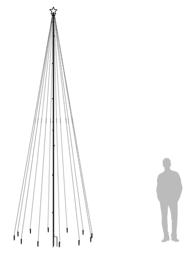 imagem de vidaXL Árvore de Natal com espigão 732 luzes LED 500 cm branco frio10