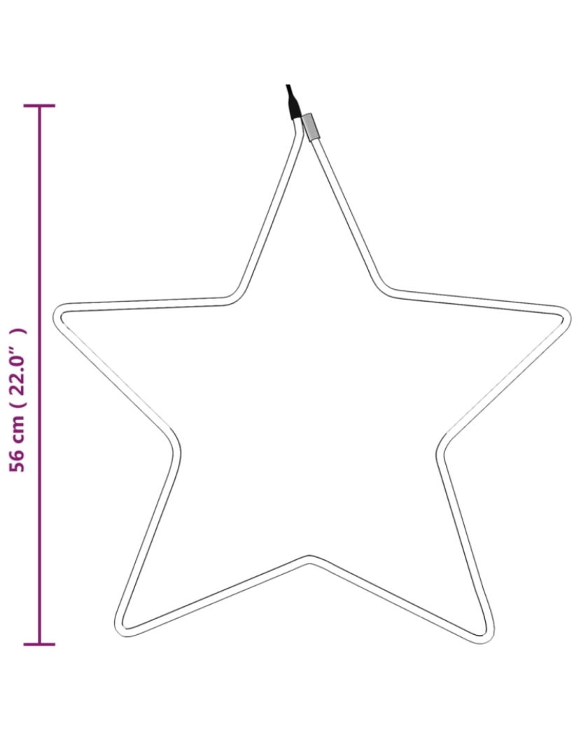 imagem de vidaXL Figura natalícia de estrelas + 48 LEDs 2pcs 56 cm branco quente7