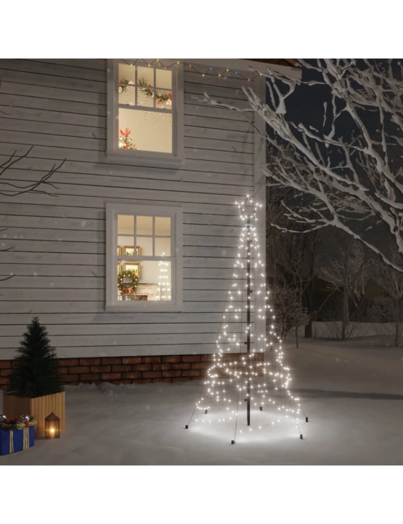 Vidaxl - vidaXL Árvore de Natal com espigão 200 luzes LED 180 cm branco frio