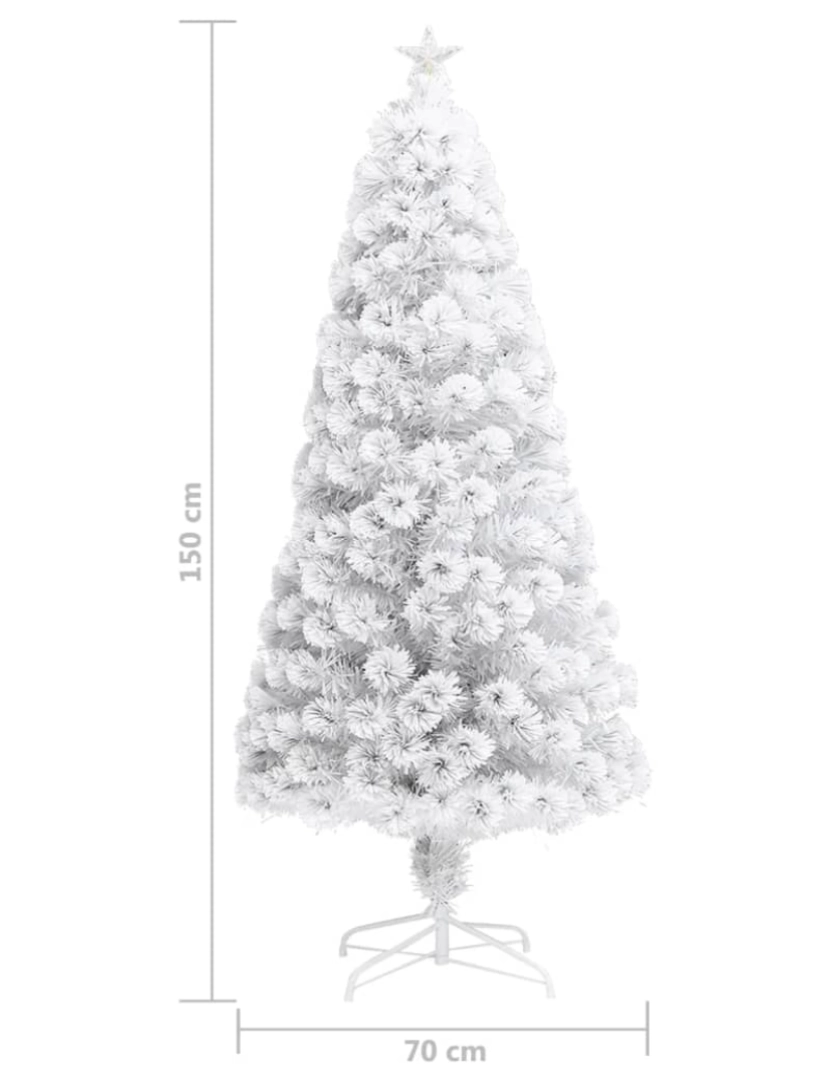 imagem de vidaXL Árvore Natal artificial pré-iluminada 150 cm fibra ótica branco10