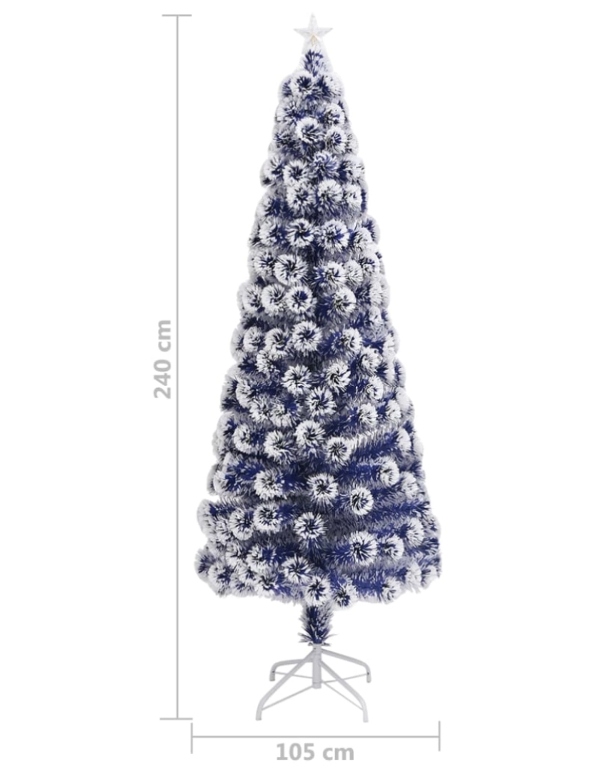 imagem de vidaXL Árvore Natal artificial pré-iluminada fibra ótica branco/azul10