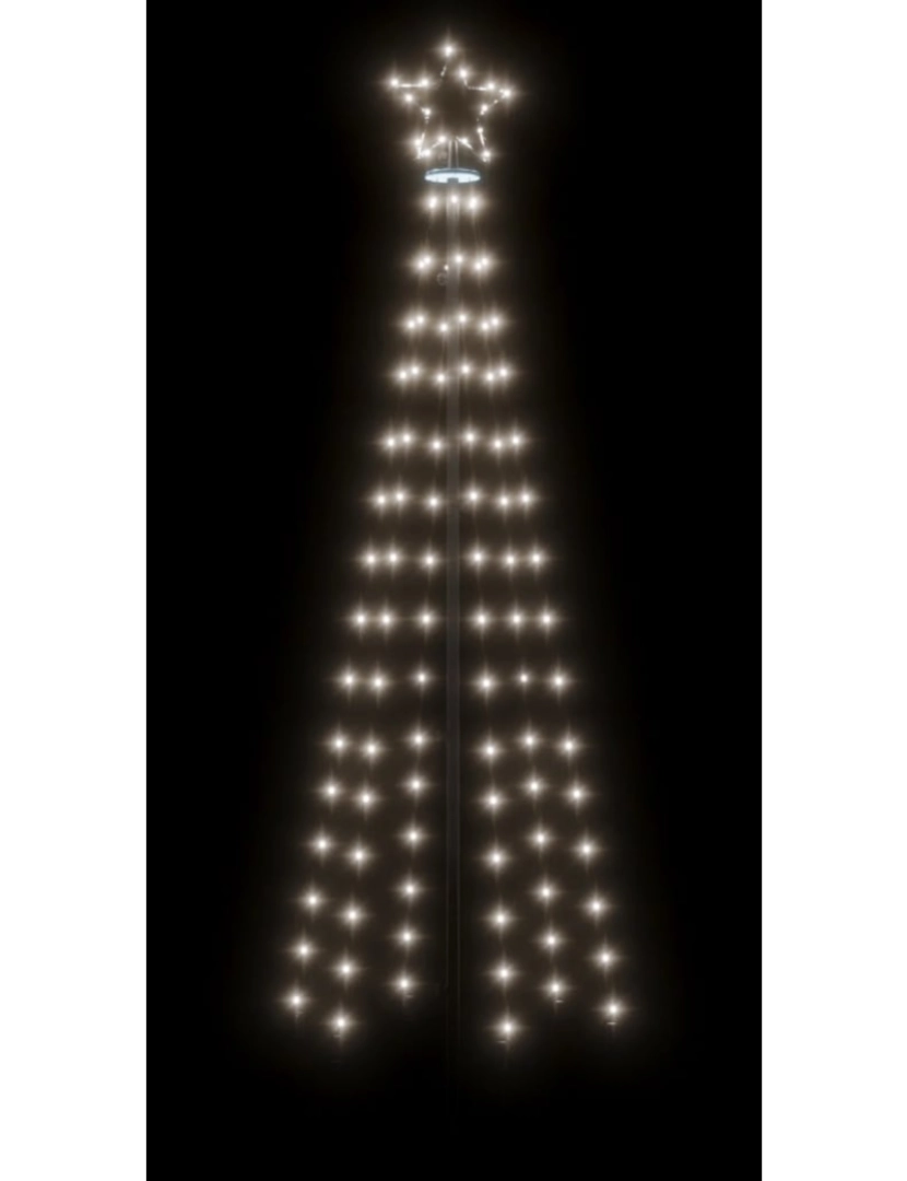 imagem de vidaXL Árvore de Natal com espeto 108 luzes LED 180 cm branco frio5