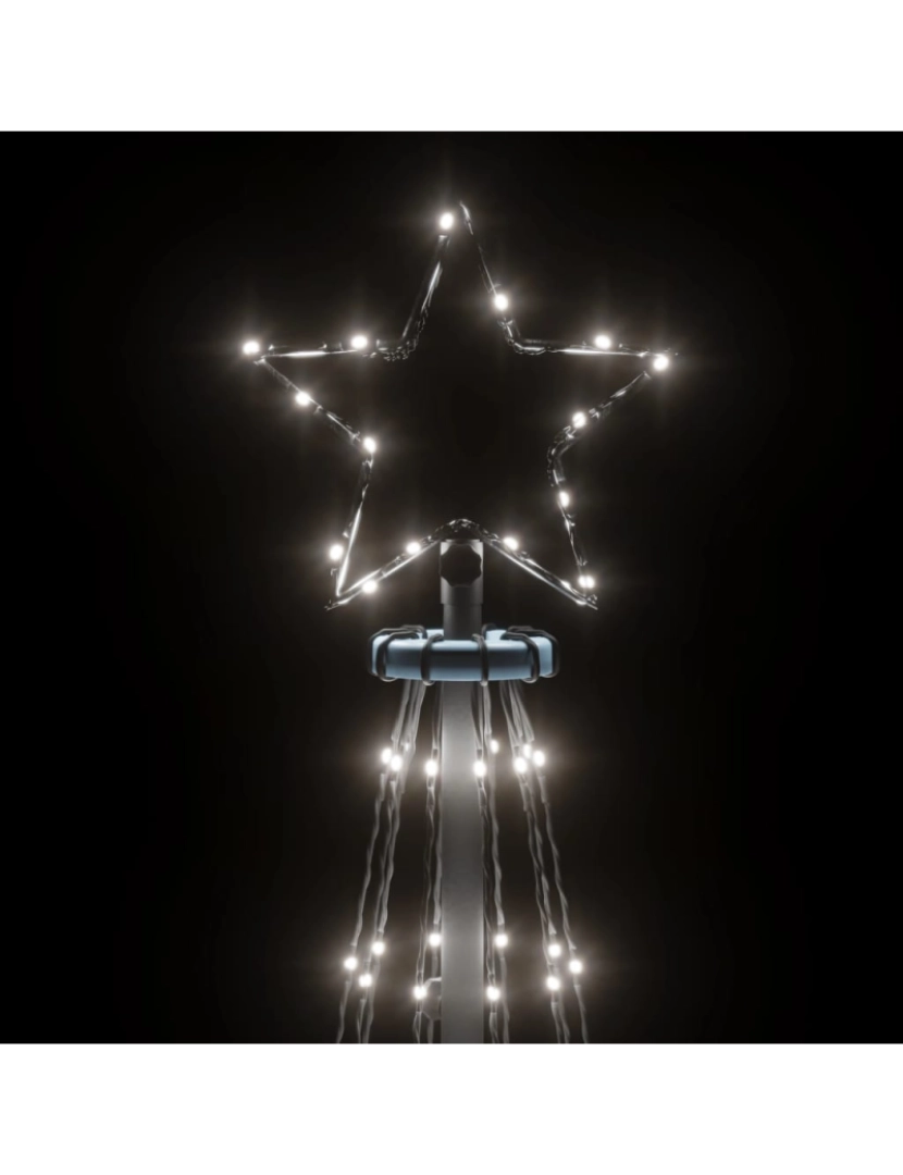 imagem de vidaXL Árvore de Natal com espeto 108 luzes LED 180 cm branco frio6