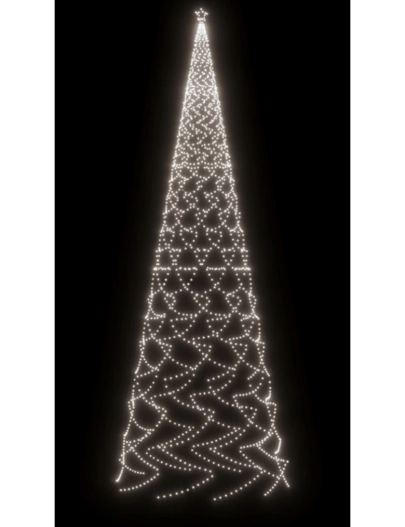 imagem de vidaXL Árvore de Natal com espigão 3000 luzes LED 800 cm branco frio5