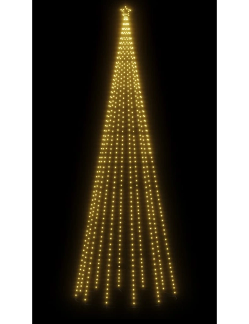 imagem de vidaXL Árvore de Natal com espigão 732 luzes LED 500 cm branco quente5