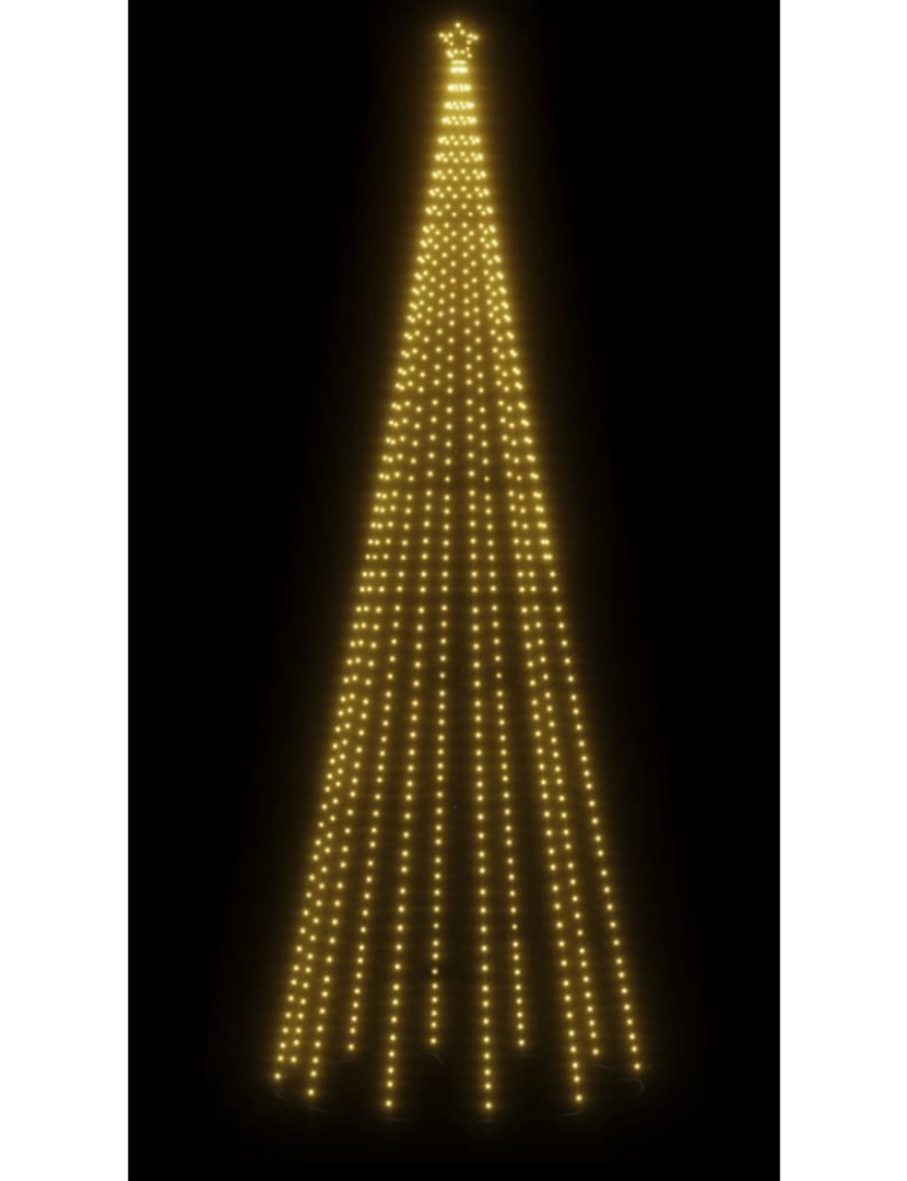 imagem de vidaXL Árvore de Natal em cone 732 luzes LED 160x500 cm branco quente5